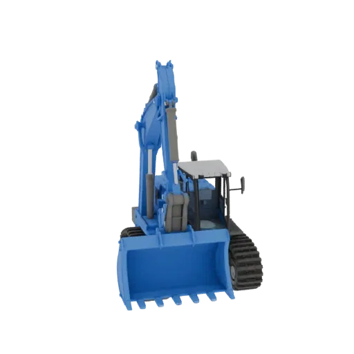 Roadwork Wheel Loader Printable 3D model, isometric STL render, showing painted steel, large mechanical silhouettes.