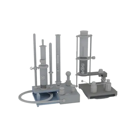 Laborbrenner druckbares 3D-Modell, isometrische STL-Renderung, zeigt Glas, erkennbare Laborformen.
