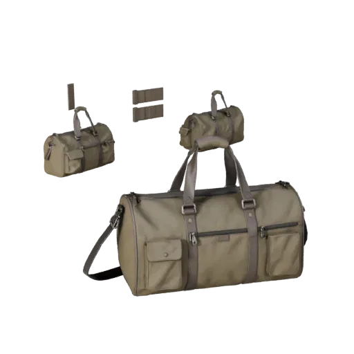 Tote Duffel Bag Product Viz 3D model, three-quarter studio product render, showing leather, bag volume.