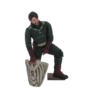 Modello 3D dello scudo di Homelander da The Boys, con emblema a stella e texture metallica vissuta.