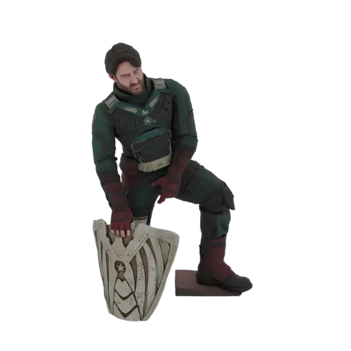 3D model of Homelander's shield from The Boys, featuring a star emblem and weathered metallic texture.