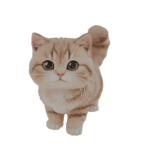 Cute Tabby Kitten 3D Model