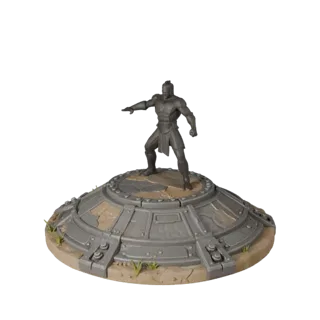 Industrial Display Plinth low poly 3D model preview showing rim shape, three-quarter game view