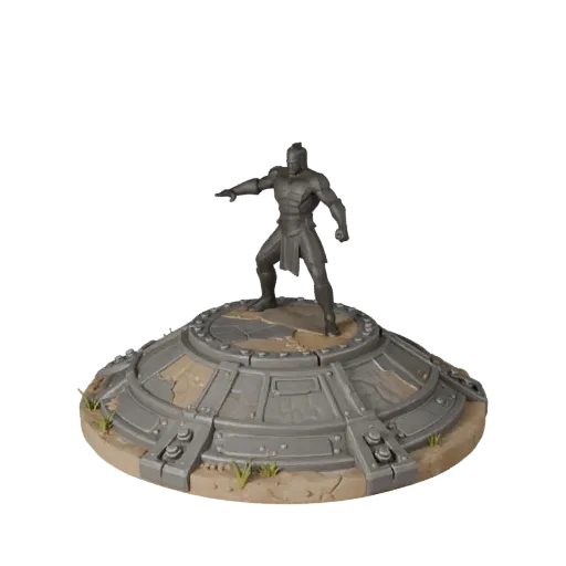 Industrial Display Plinth low poly 3D model preview showing rim shape, three-quarter game view