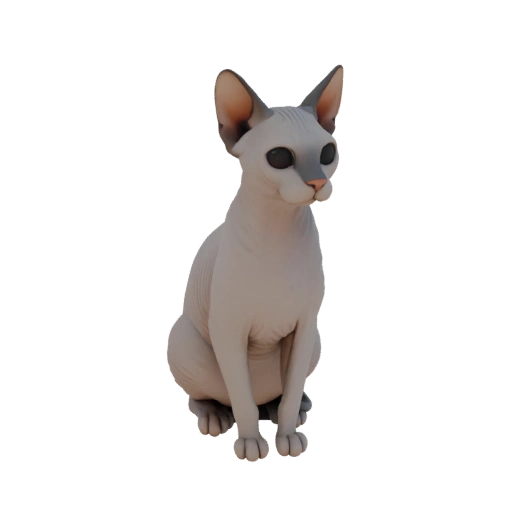 Sphynx Cat Sitting, Miniature