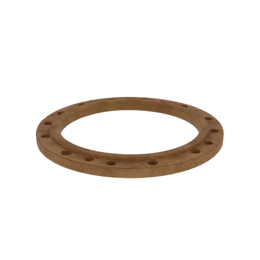 3D model of a weathered industrial flange ring with visible bolt holes, set against a black background.