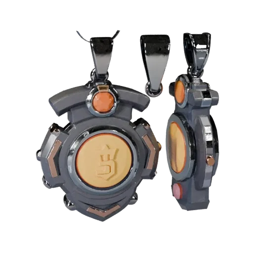 Symbolic Pendant game ready 3D model, side view studio render, with calibrated pendant silhouette and material reads.