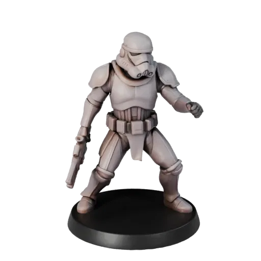 Heroic Alien Trooper STL printable 3D model preview showing silhouette, three-quarter display angle