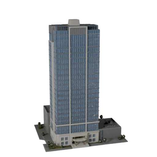 High Rise Office Building Unreal Engine-ready 3D model, Unreal Engine viewport, showing commercial office building materials