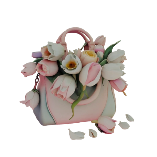Pink Tulip Handbag 3D Model