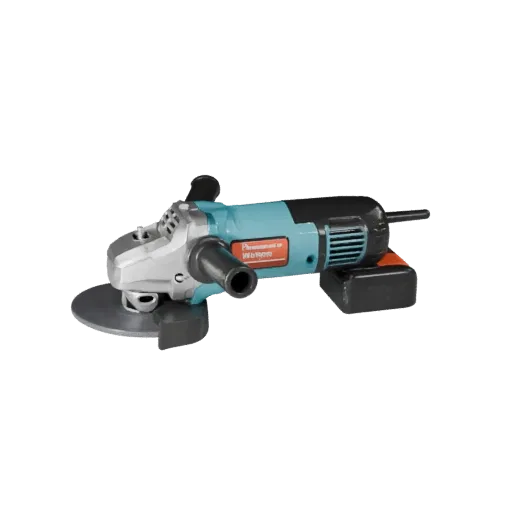 Workshop Angle Grinder Product Viz 3D model, three-quarter studio product render, showing molded plastic, form detail.