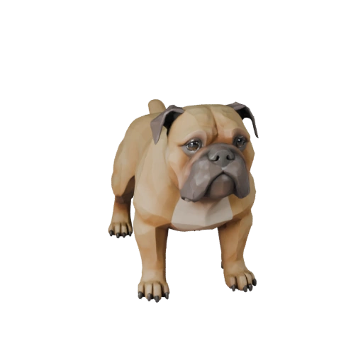 Modello 3D Cane Bulldog Low Poly - Asset Unity con FBX | PBR