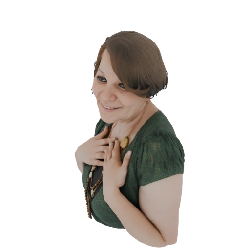 Woman with Hands on Chest