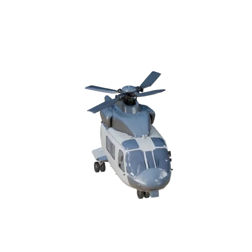 Frachthelikopter 3D-Modell, Drei-Viertel-Spiel-Viewport, für Unreal Engine vorbereiteter Fahrzeug-Asset mit Flügelbalance, Co