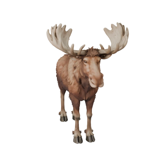Modelo 3D de Alce Caricatura - Activo Estilizado para Animación | Libre de Regalías