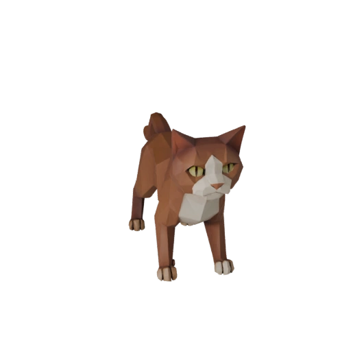 Modelo 3D Gato Ragdoll Baixo Poli - Asset de Jogo Unity com FBX | PBR