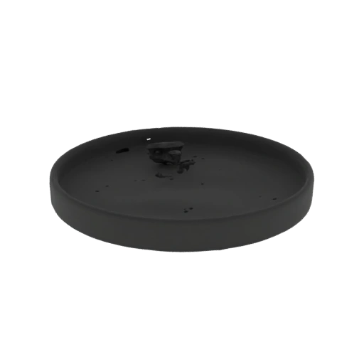 Dark Ceramic Ashtray with Ash and Butts