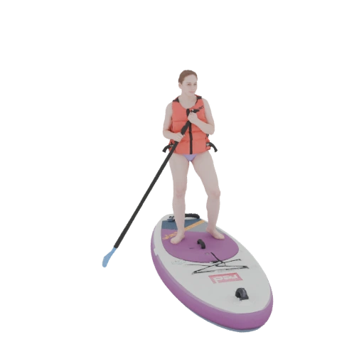Woman on Paddleboard 3D Model
