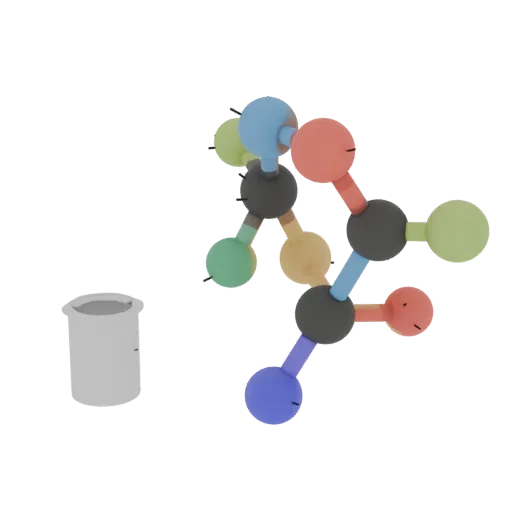 Classroom Molecule Set Printable 3D model, isometric STL render, showing colored spheres, molecule layout.