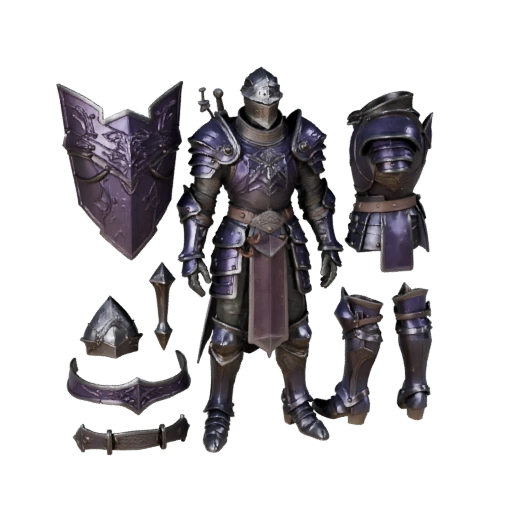 Modèle de personnage PNJ Chevalier Fantaisie Blindé - Monté