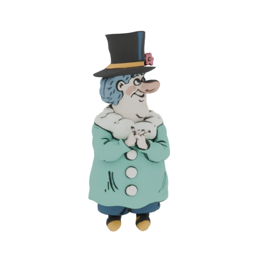 Whimsical Gentleman with Top Hat and Fur Collar