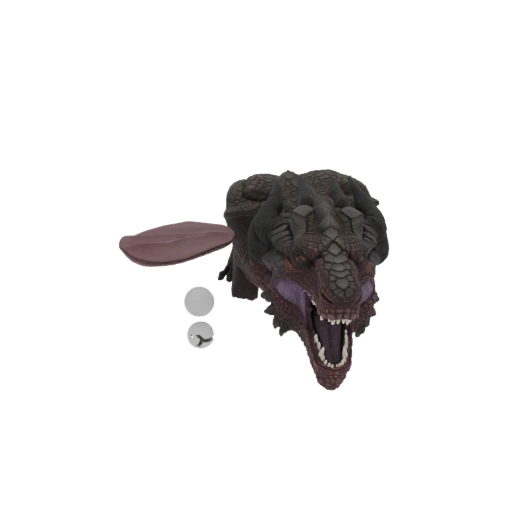 Fierce Dragon Head with Open Mouth 3D Model