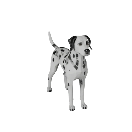 Low Poly Dalmatian Hund 3D Modell - Unity Game Asset mit FBX