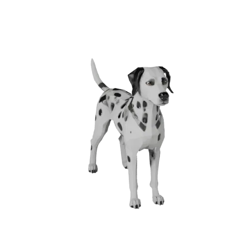 Low Poly Dalmatian Dog 3D Model - Unity Game Asset with FBX