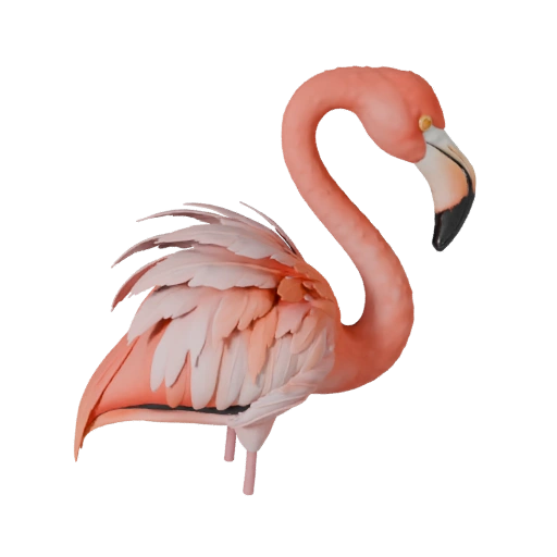 Modelo 3D de Flamenco Desenho Animado - Asset Estilizado para Animação | PBR