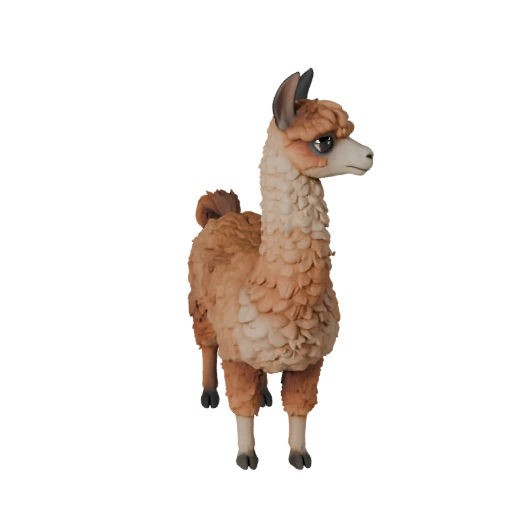Hohes Poly Alpaka 3D-Modell - Detailliertes STL-Asset zum Drucken
