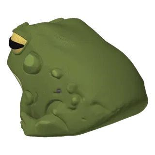 Green Toad with Yellow Eyes 3D Model