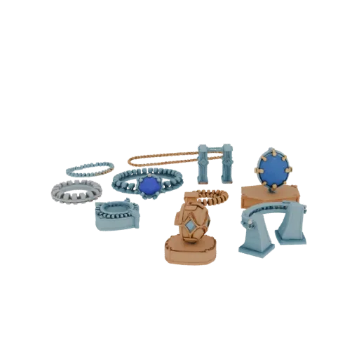 Luxury Jewelry Set print ready 3D model, studio profile shot, showing recognizable set proportions and material breaks.
