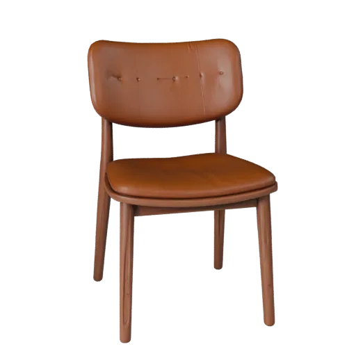 Scandinavian Accent Chair 3D model, home interior, three-quarter front view, Unity viewport, wood detail.