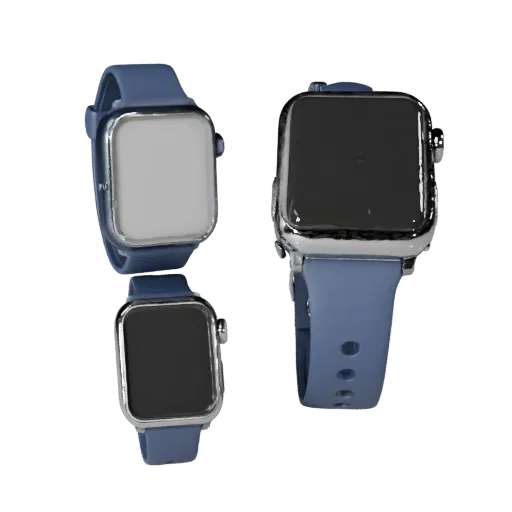 Medical Style Smartwatch 3D model, three-quarter front view, AR viewer studio render, showing silicone, wearable fit.