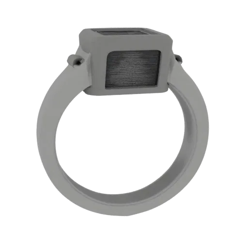 Signet Ring print ready 3D model, front view studio render, showing recognizable ring proportions and material breaks.