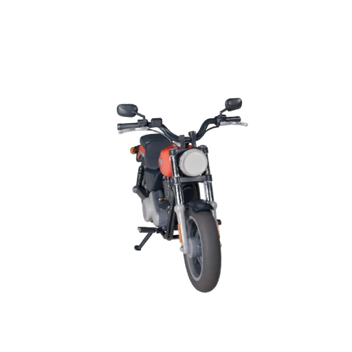 Modèle 3D de Moto Cruiser Dessin Animé pour Jeux Stylisés