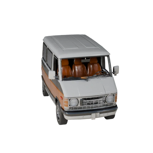 Modelo 3D de Van Retrô de Alto Poligonagem para Renderizações de Estúdio Ativo PBR