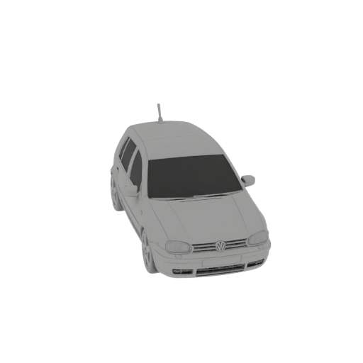 Gray Volkswagen Golf MK4 Wagon 3D Model