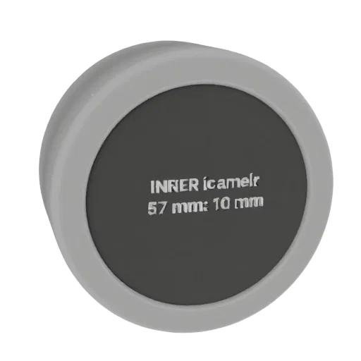 3D render of a gray Inner Cam Lock Ring with embossed text 'INNER icamelr 57 mm: 10 mm'.