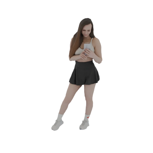 Woman in Athletic Skirt and Top Holding Phone