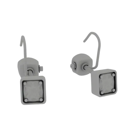 Drop Stud Earrings product viz 3D model, three-quarter studio render, showing earring form, surface, and scale cues.