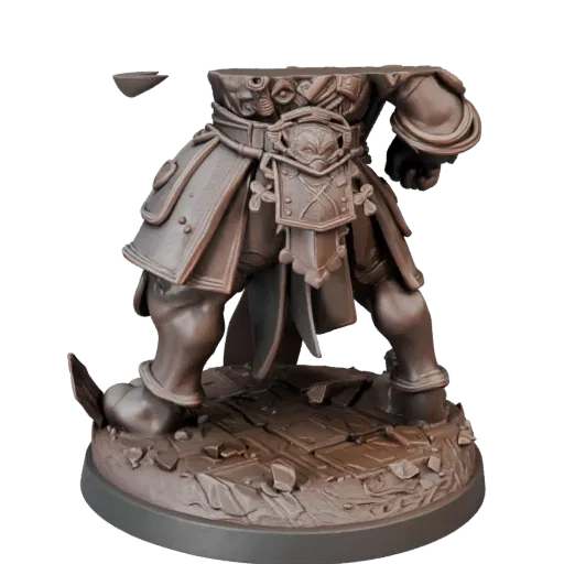 Heroic Beast Miniature collectible 3D model preview showing silhouette, studio close-up view, pose and resin detail