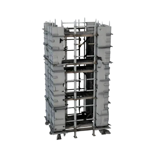 Temporary Scaffold Tower Realistic 3D model, three-quarter studio render, showing concrete, site-ready silhouettes.