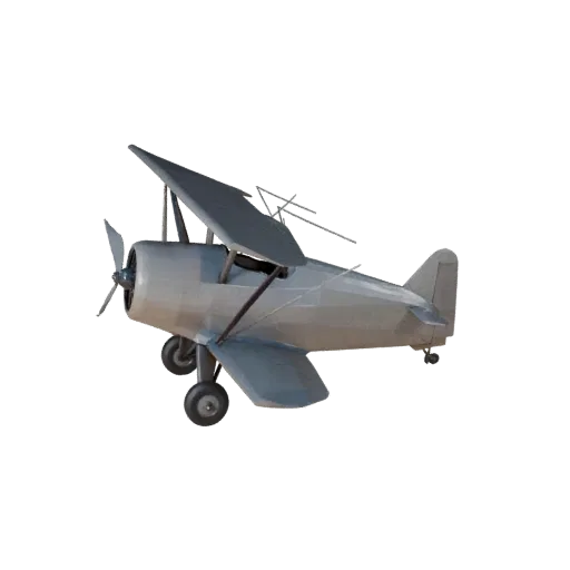 Vintage Biplane 3D Model - Low Poly Game Ready PBR Asset