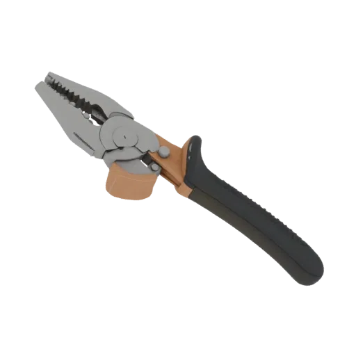 Precision Pliers Printable 3D model, isometric STL render, showing painted metal, clear grip zones.