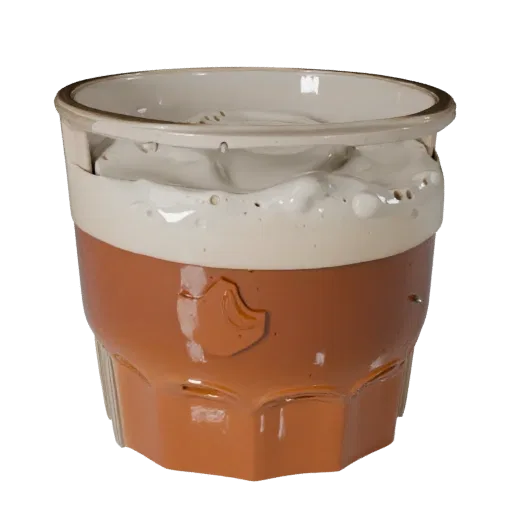 Cold Coffee Cup High Poly 3D model, close-up studio render, showing glass, container shape.