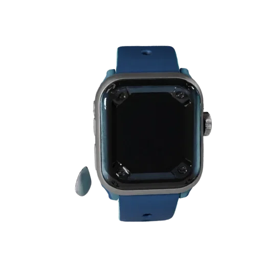 Modello 3D Orologio di Lusso Smartwatch ad alto numero di poligoni, rendering da studio ravvicinato, che mostra silicone, ves