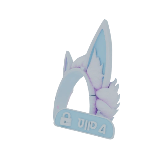 Anime Cat Ears Headband with VIP Badge