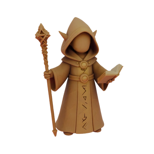 Fantasy Elf Wizard Miniature STL - Tarnkappen-Pose