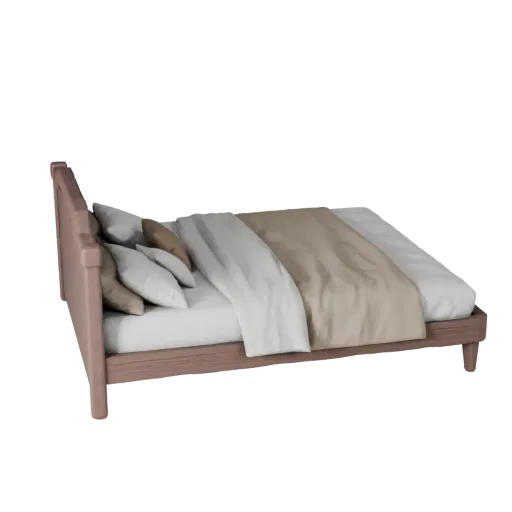 Canopy Daybed Product Viz 3D model, bedroom, three-quarter studio product render, fabric detail.